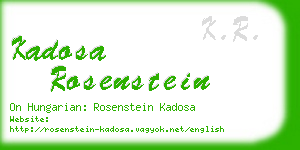 kadosa rosenstein business card